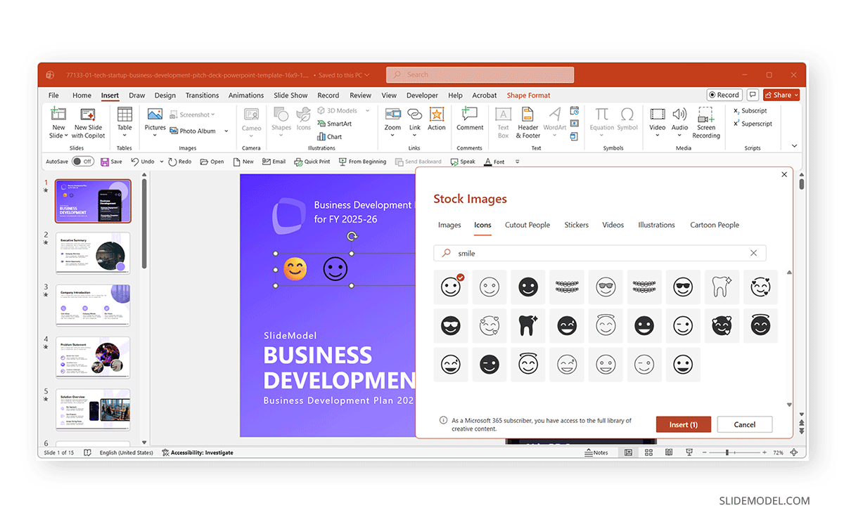 Emojis vs icons in PowerPoint