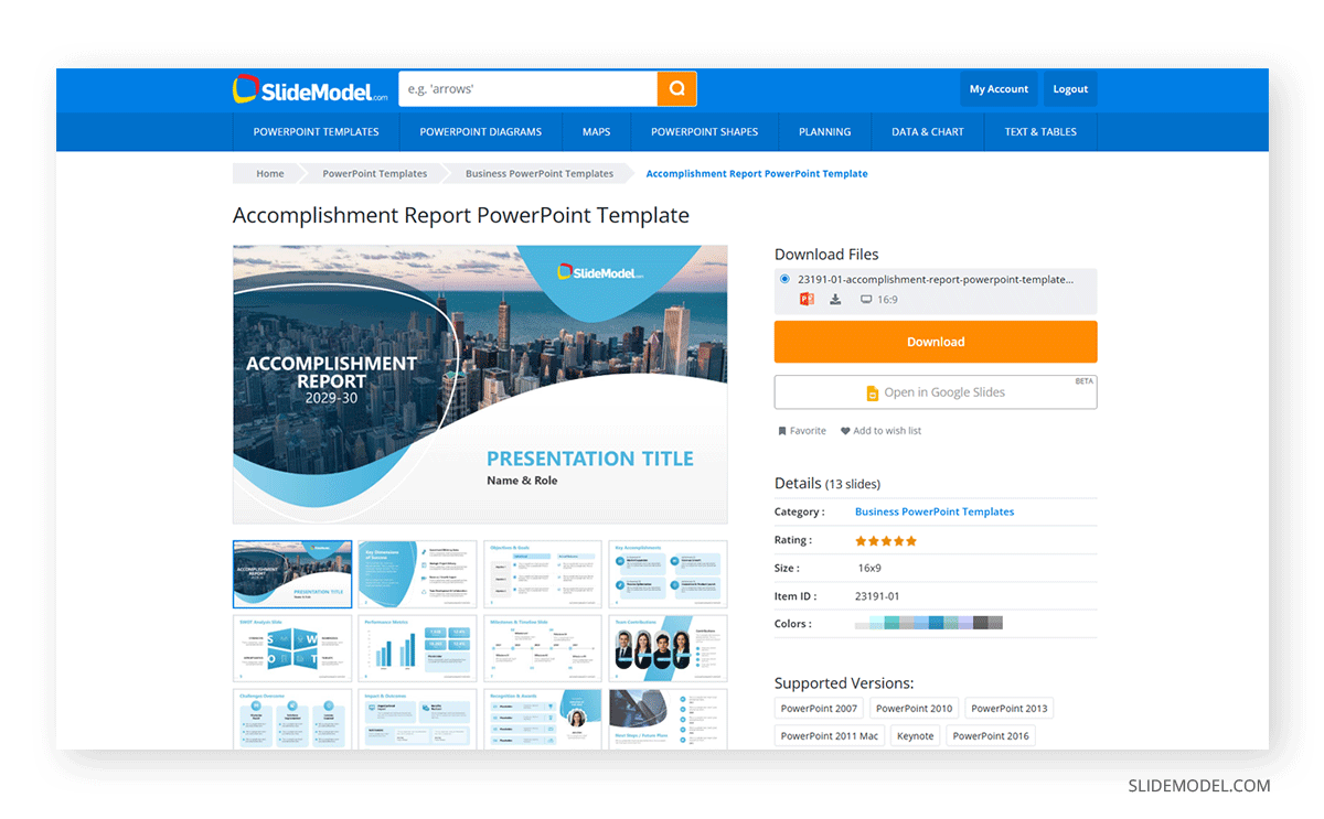 PowerPoint presentation template by SlideModel