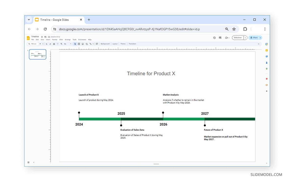 Google Slides timeline from native Google Slides tools