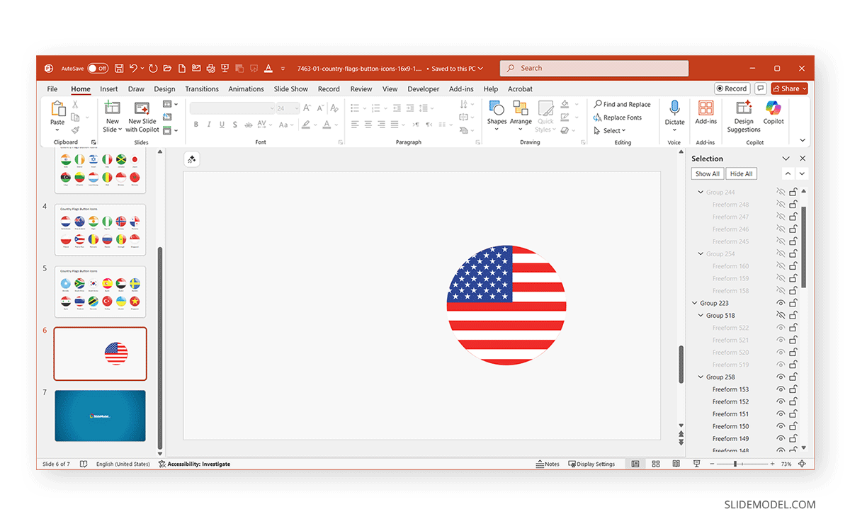 Working with PowerPoint Selection Pane to isolate elements