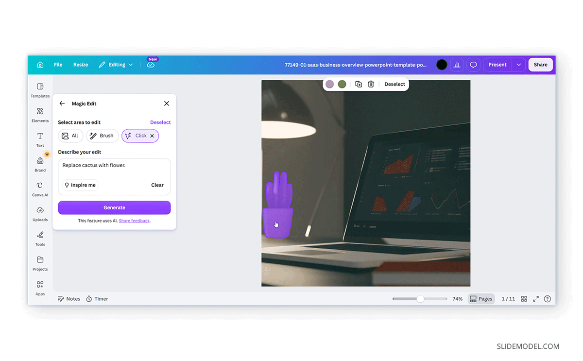 AI-image editing in Canva