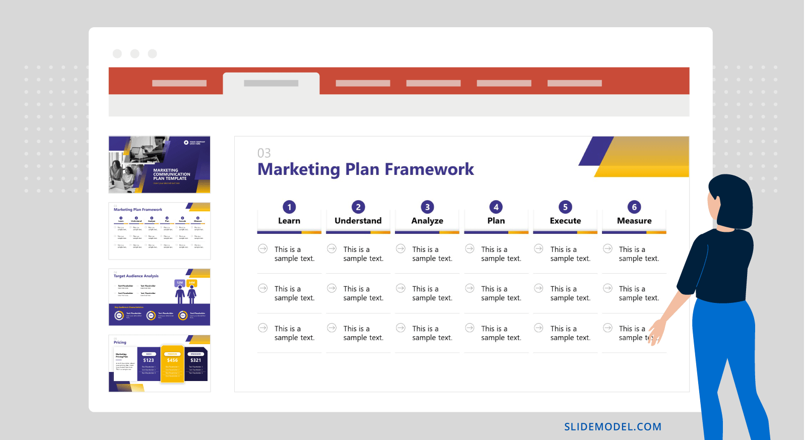 Example of Marketing Plan Framework in a Strategy Presentation