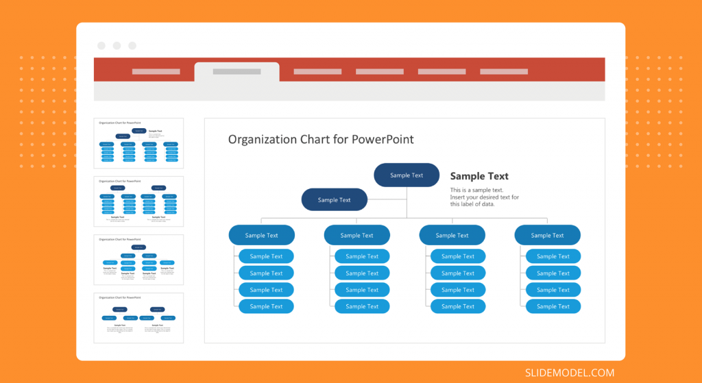 Org Chart Functional Structure slide template for presentations