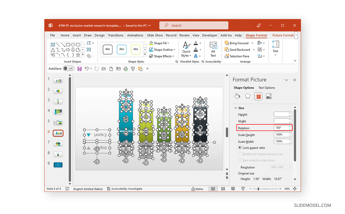 PowerPoint slide rotation