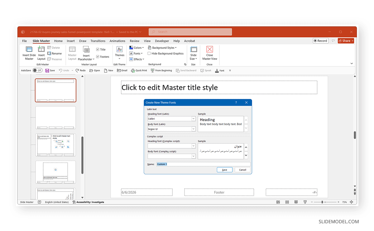 Replacing all fonts in PowerPoint theme