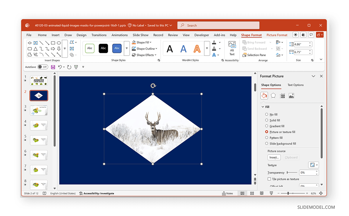 Working with complex image mask shapes in PowerPoint
