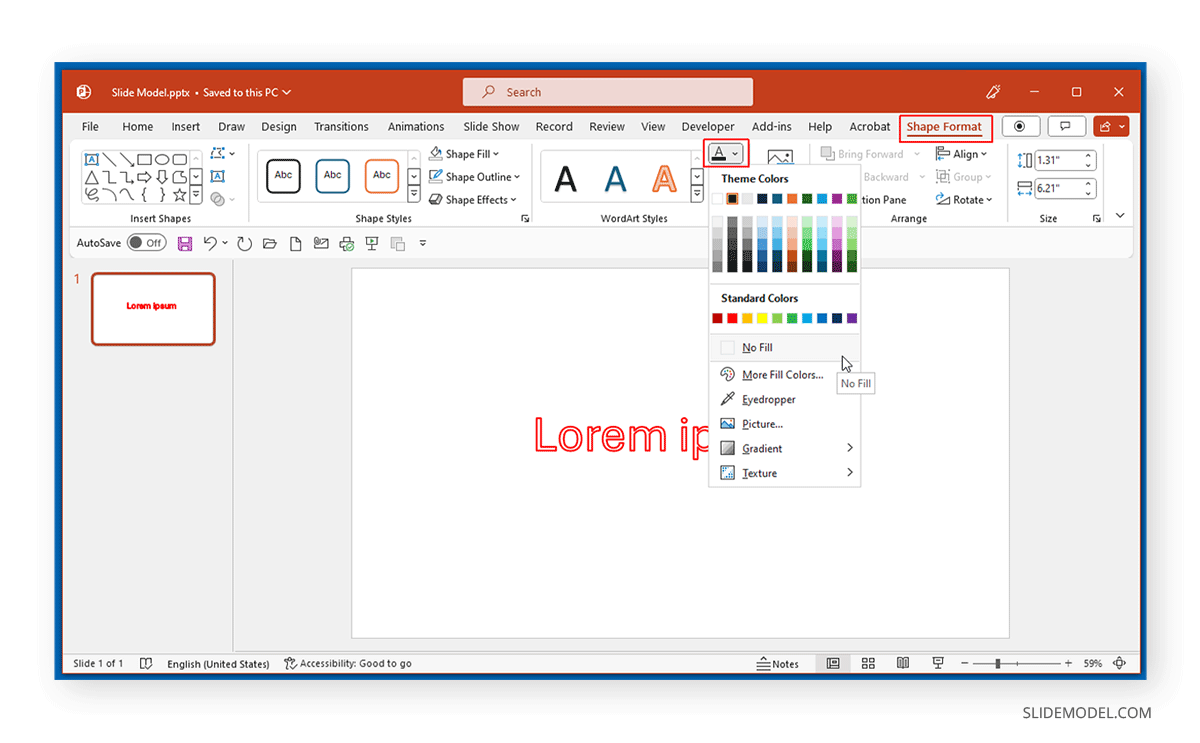 Accessing Shape Format in PowerPoint
