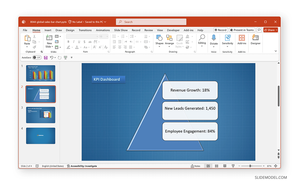 SmartArt PPT data slide