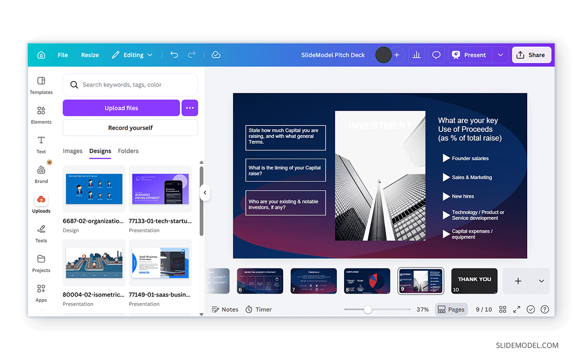How to use a SlideModel PPT template in Canva