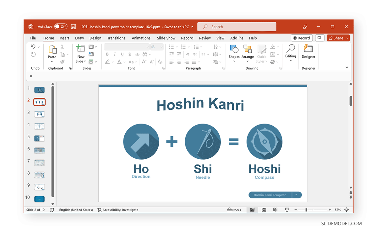 Example of warp text in PowerPoint