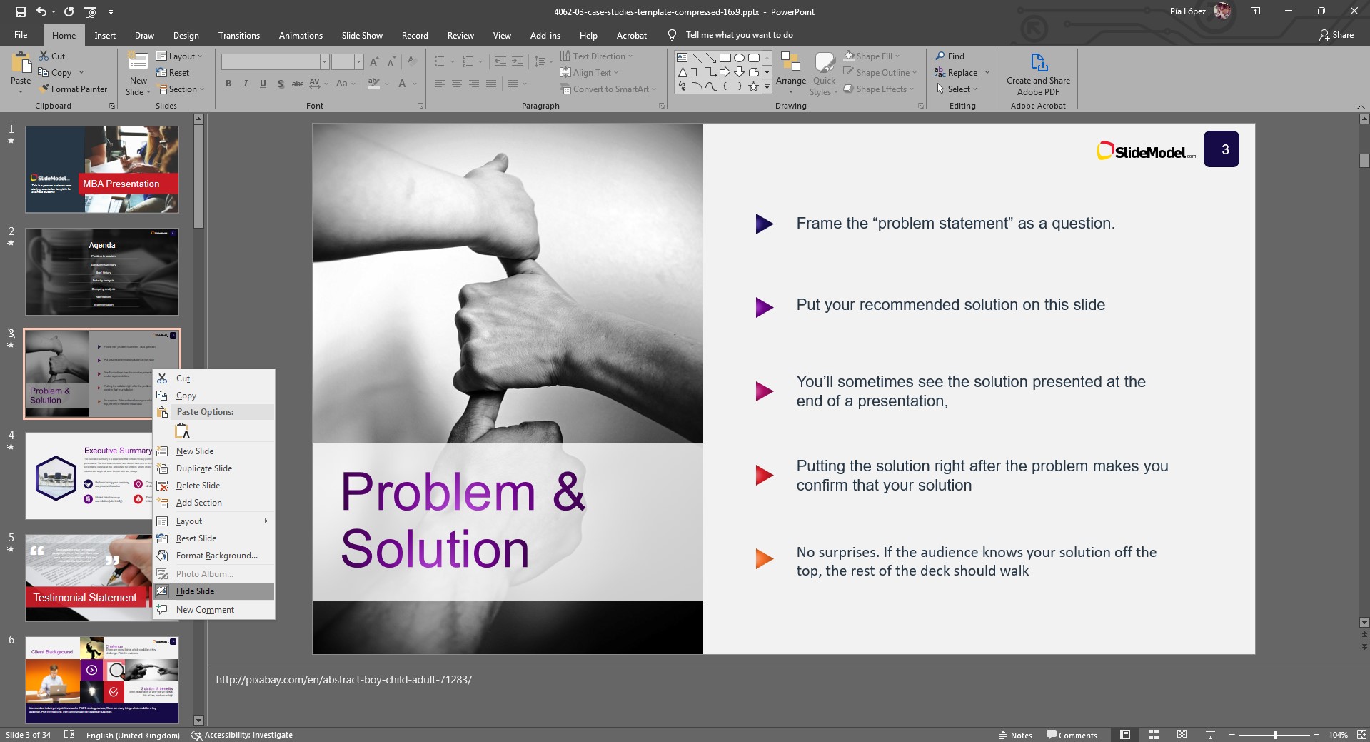 unhiding a slide in PowerPoint