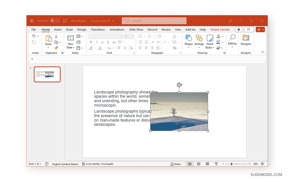 How to wrap text around an image in PowerPoint