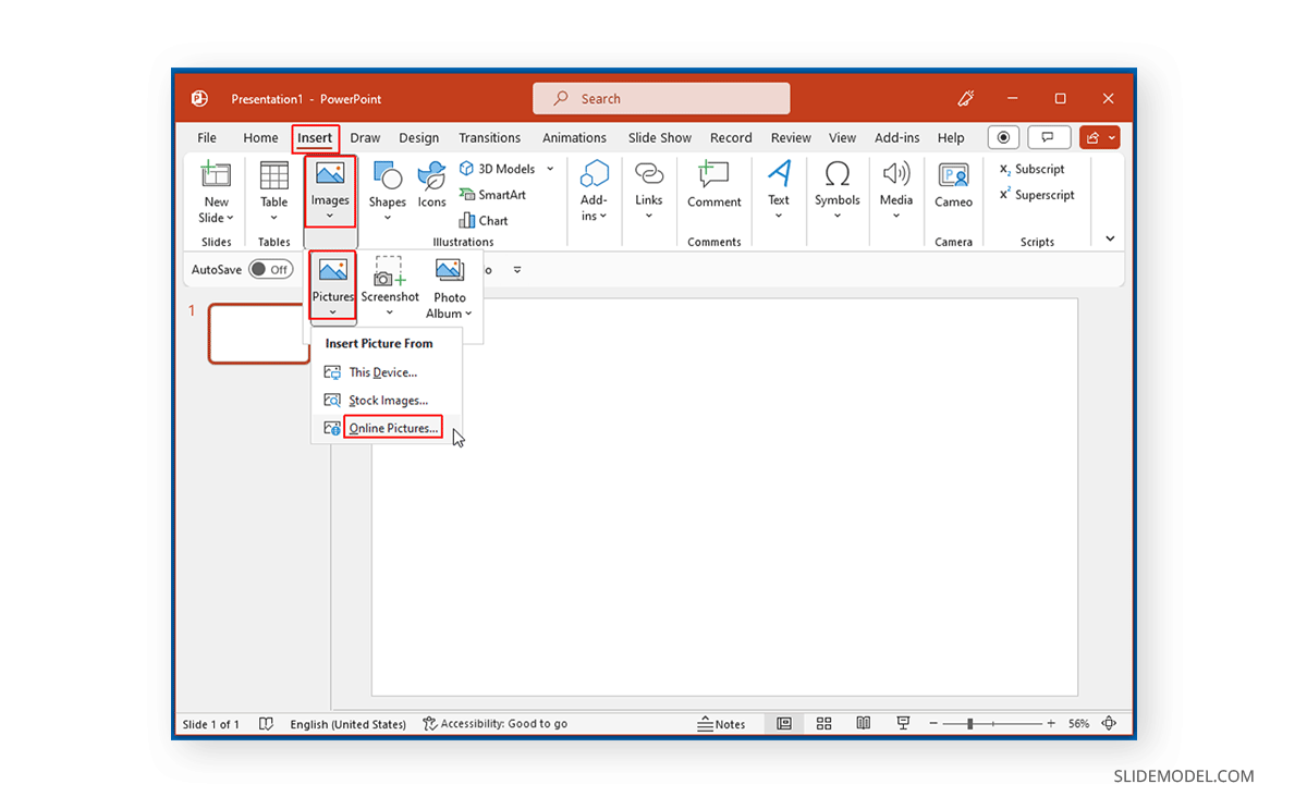 Importing GIF from online sources in PowerPoint