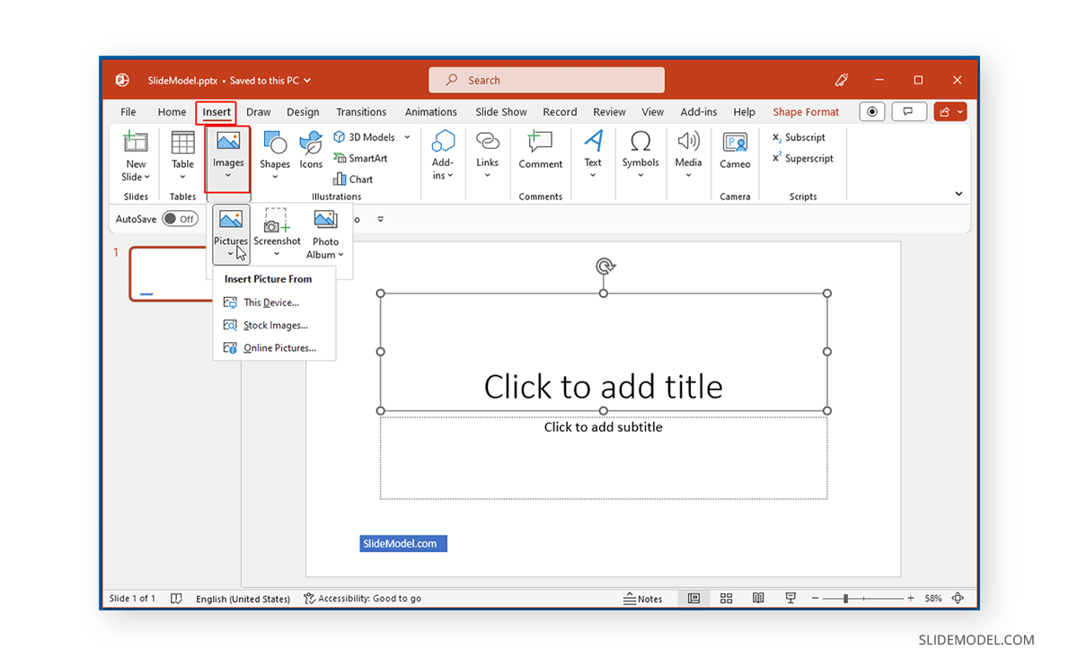 Insert picture in Header in PowerPoint