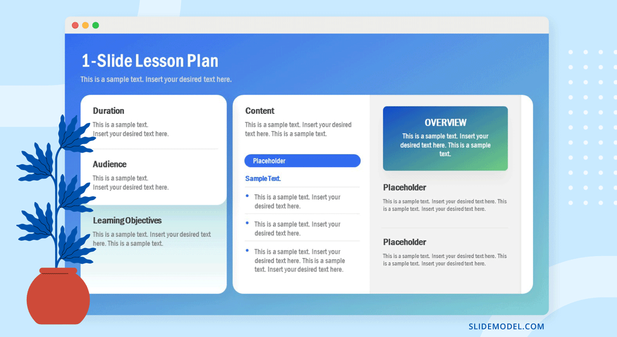 Sample structure for a lesson plan