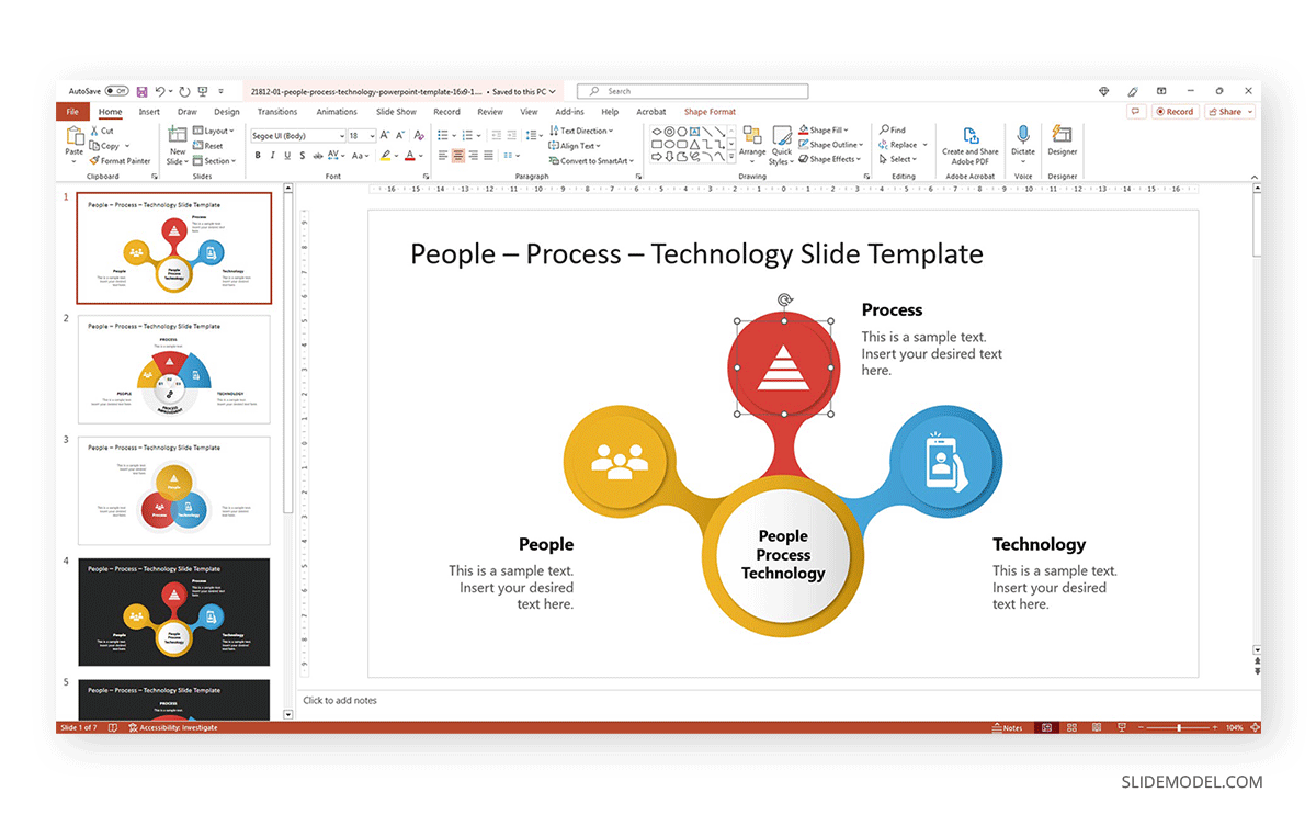 Selecting a PowerPoint Shape to use Shape Fill and Shape Outline