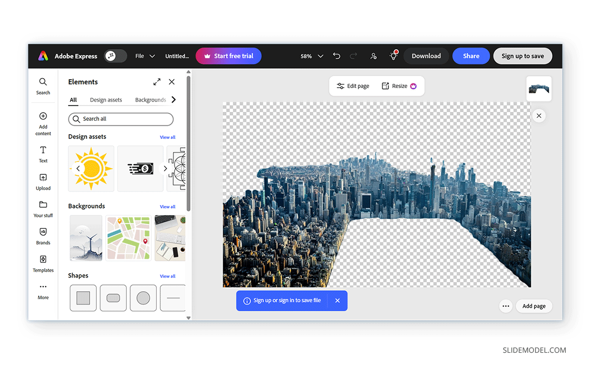 Working with Adobe Express for background removal