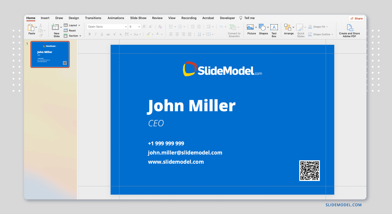 How to add a QR code to a business card
