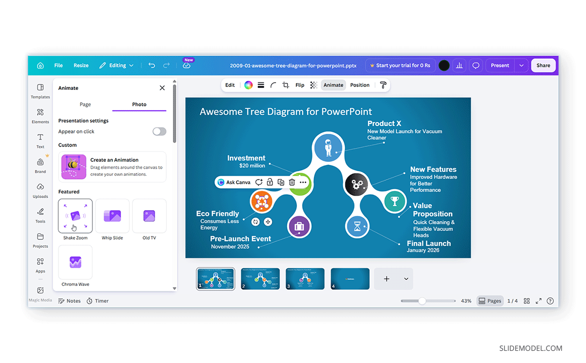 How to edit PPT animations in Canva