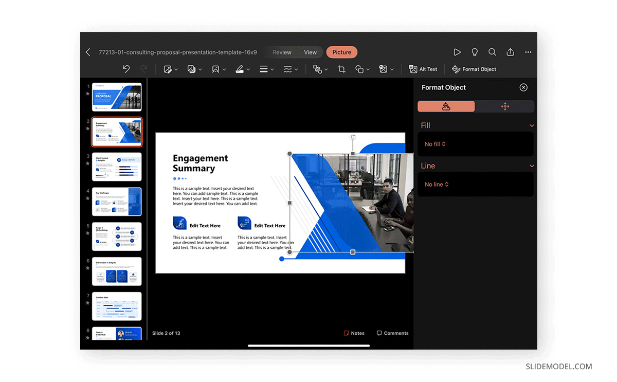 Using Format Object on iPad