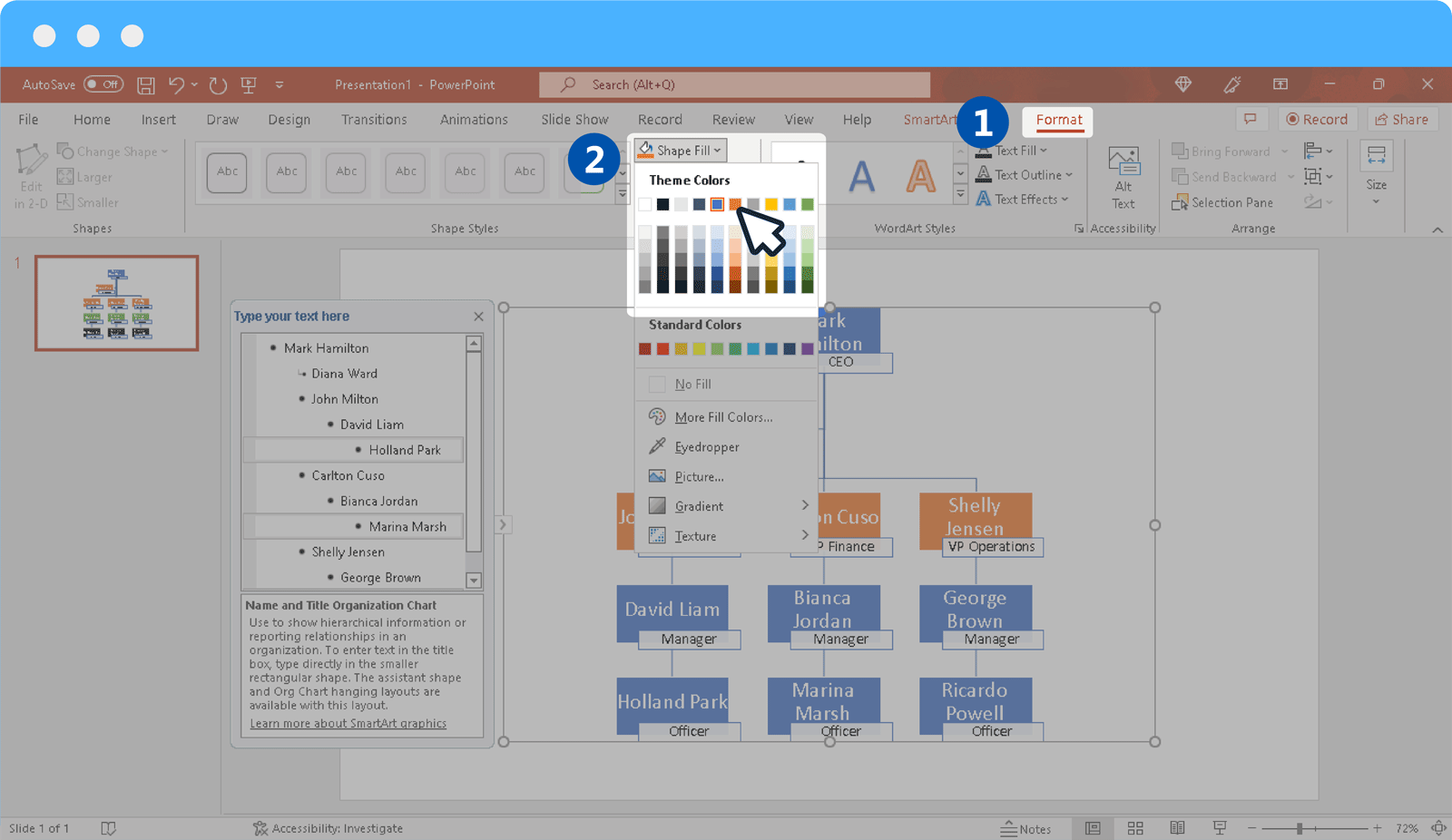 How to customize an Org Chart in PowerPoint