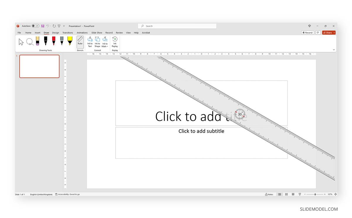 powerpoint online how to show ruler