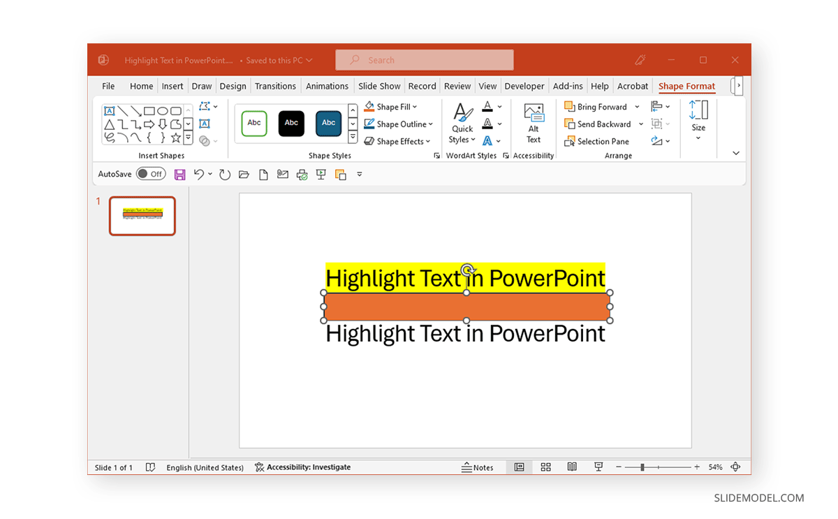 PowerPoint shape to text overlay