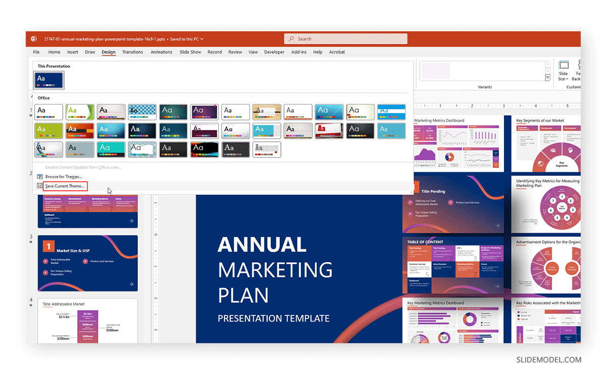 How to save current PowerPoint theme as a file