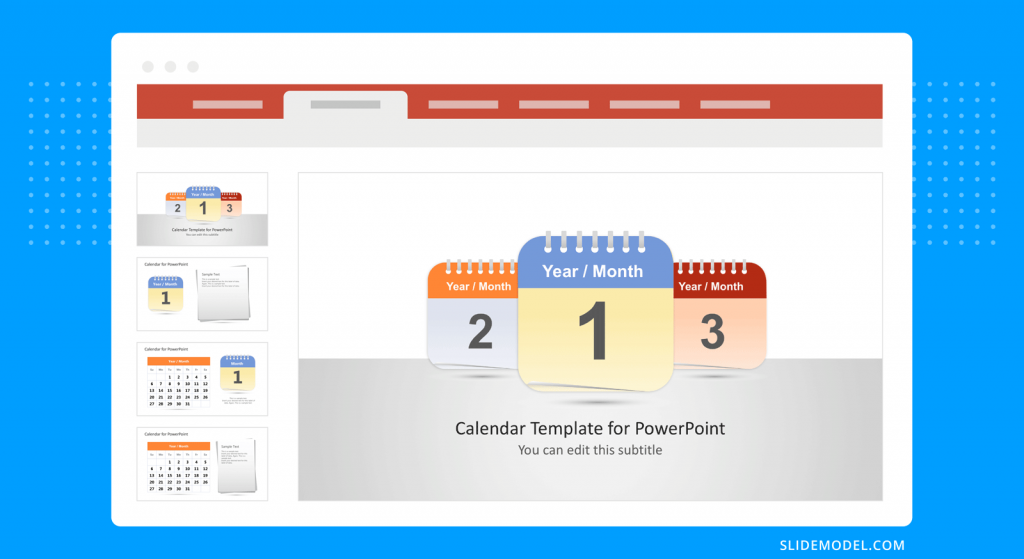 calendar model for time management PowerPoint Template