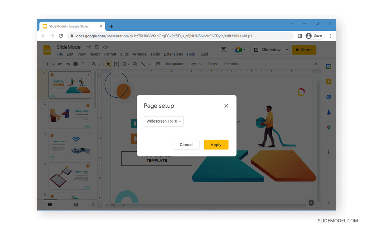 Kích thước Google Slides: Hình ảnh này sẽ giúp bạn tìm hiểu đầy đủ về kích thước của Google Slides và làm cho bài thuyết trình của bạn trở nên độc đáo và chuyên nghiệp hơn bao giờ hết. Bạn sẽ học cách sử dụng các tính năng Google Slides để thiết kế các bài thuyết trình đẹp mắt.