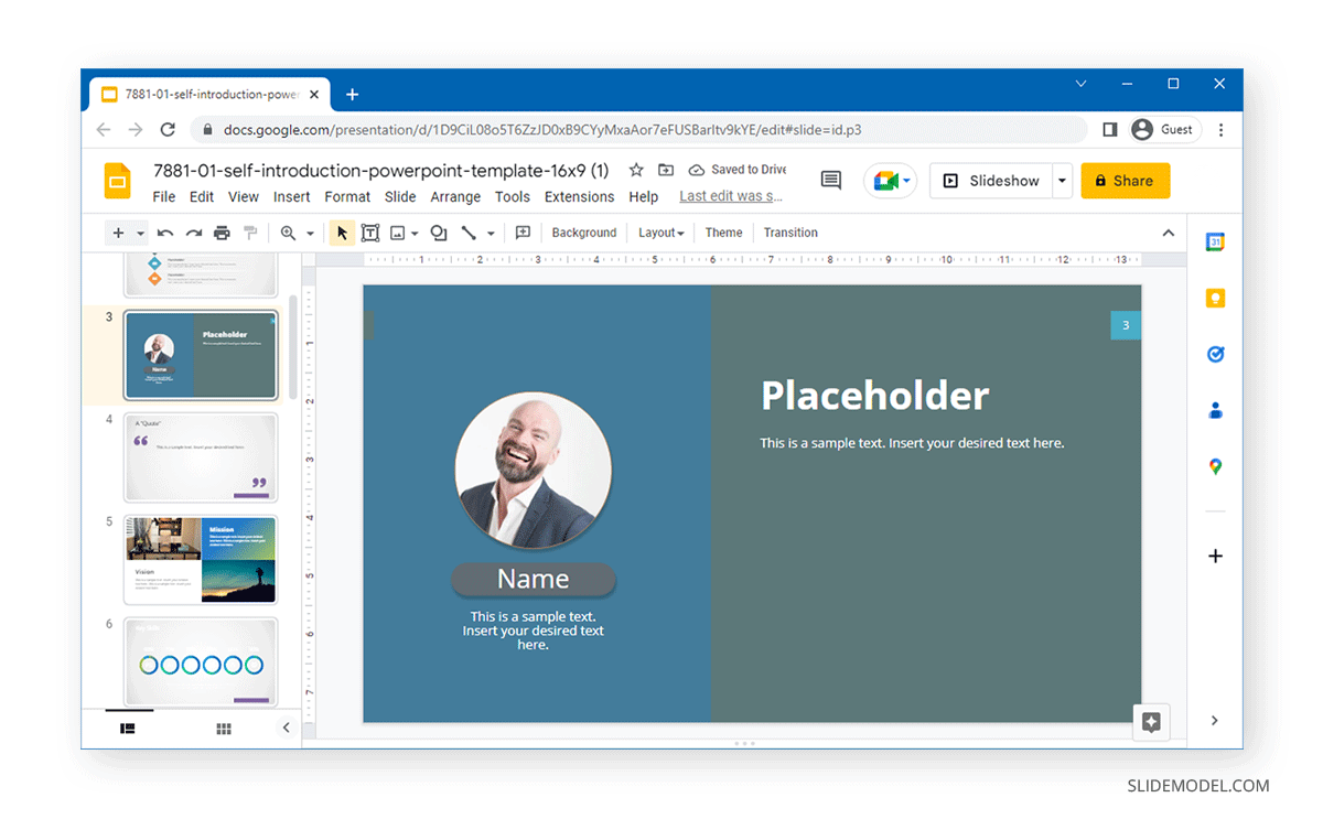 Changes applied with new theme from PowerPoint in Google Slides