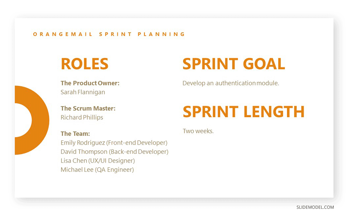 Slide 1 case study Sprint Planning - How to present the results of the Sprint to stakeholders with a slide