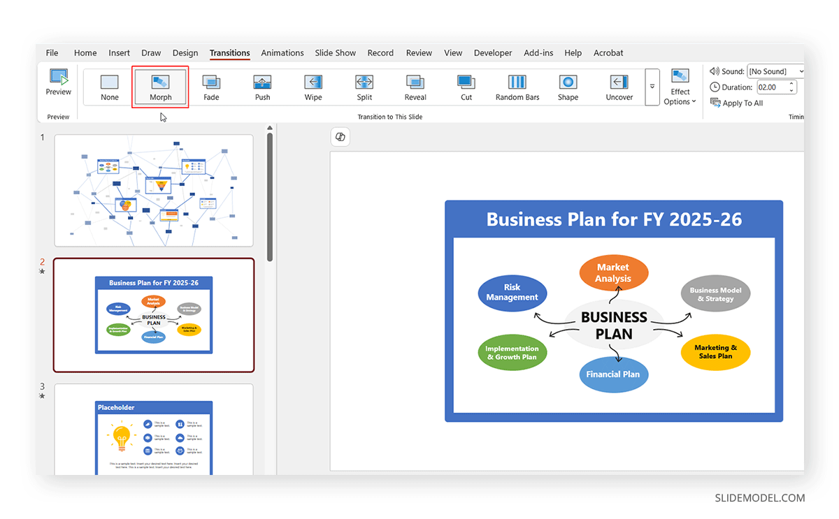 Adding morph transition to zoom in effect PowerPoint
