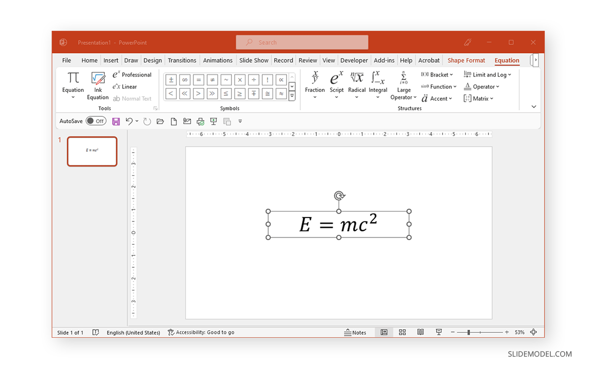 How to add equations in PowerPoint