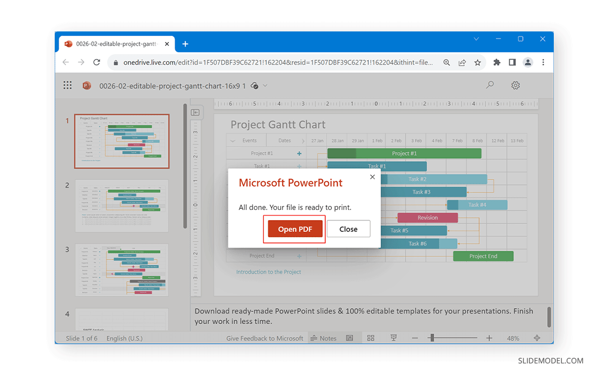 Open PDF option OneDrive