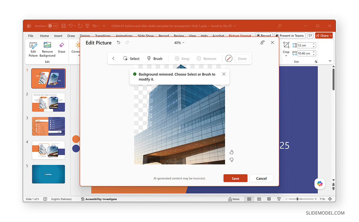 Using PowerPoint BG Remover