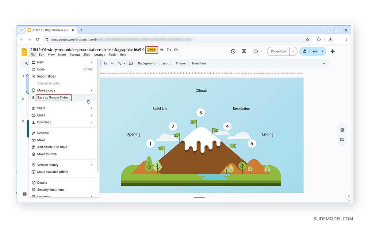How to save PowerPoint to Google Slides file