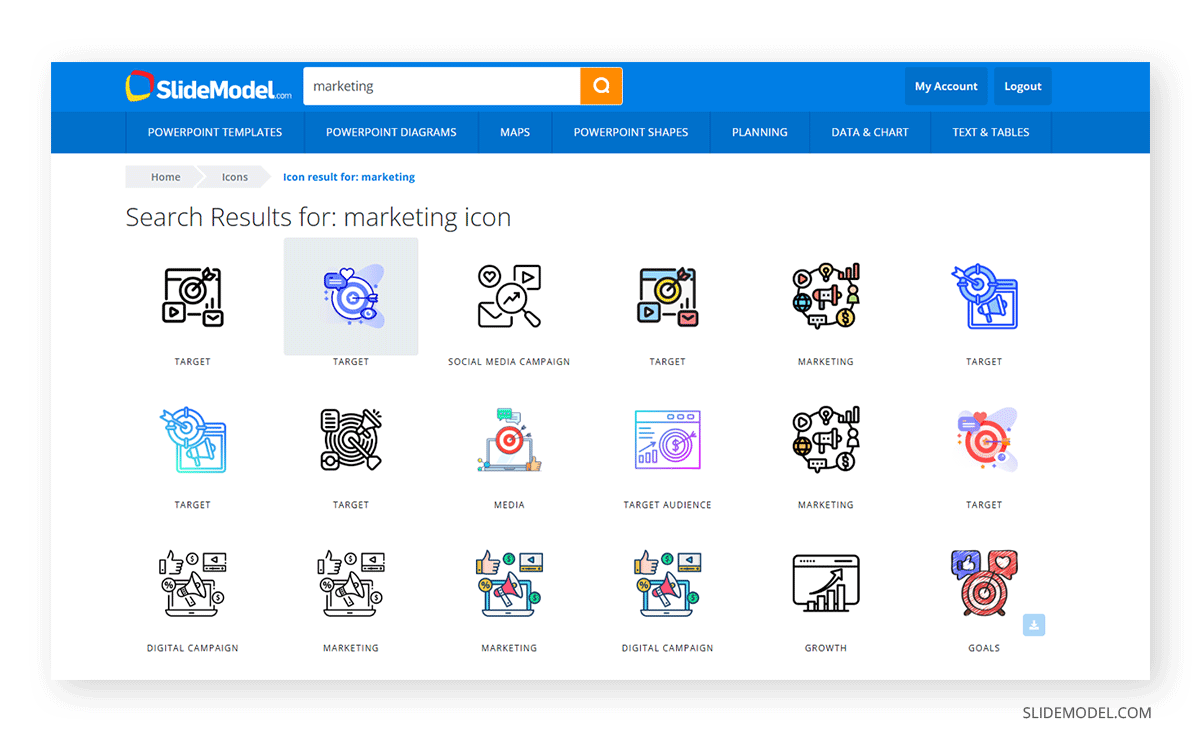 SlideModel icons sample