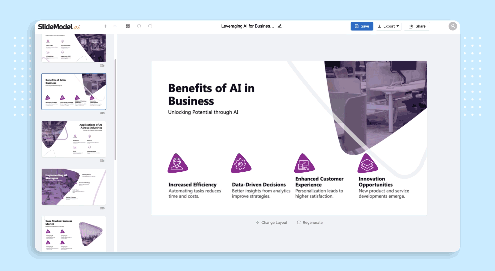 Corporate AI presentation maker results