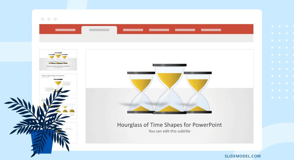 hourglass shapes for time management PowerPoint templates