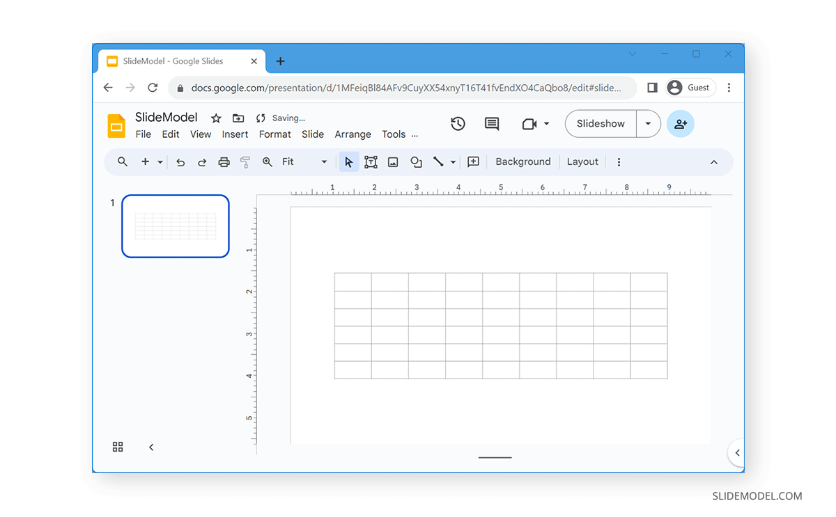 Completed table in Google Slides