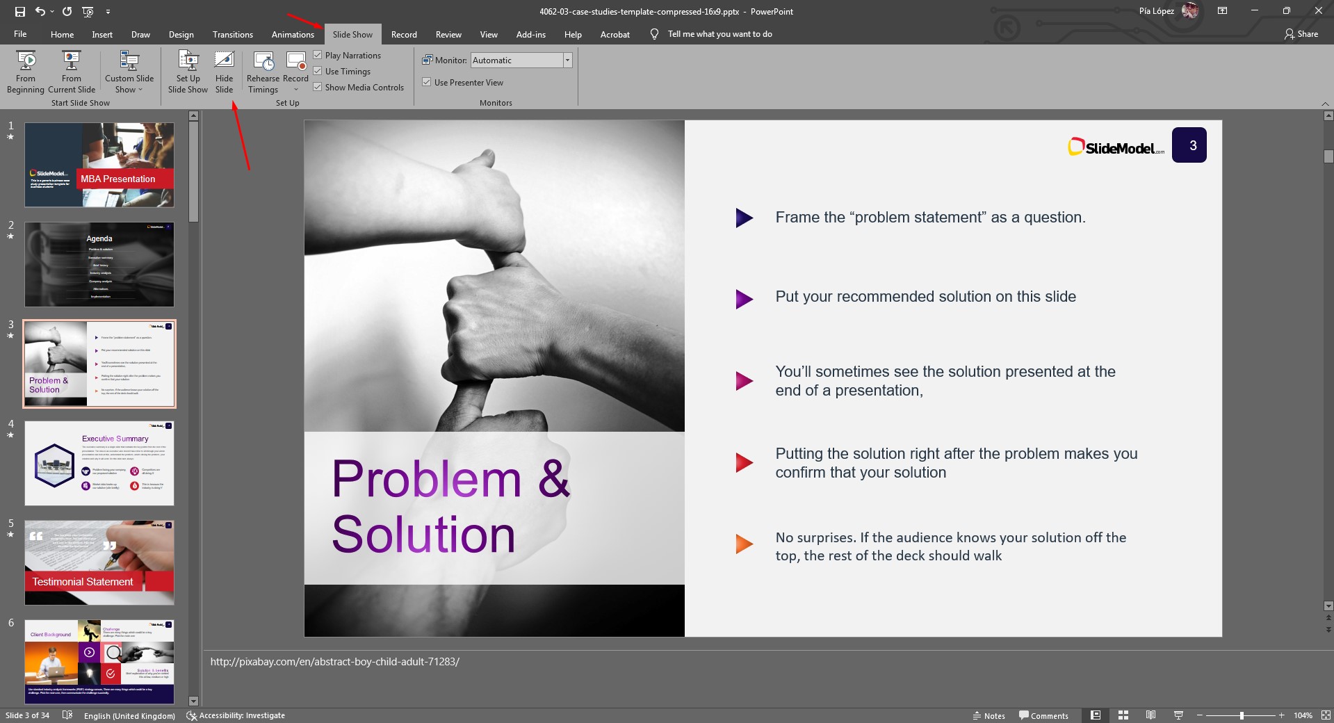 Accessing Hide Slide via PowerPoint's Ribbon