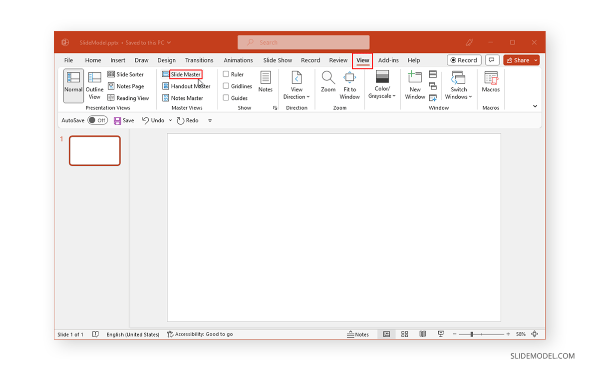 Find SlideMaster in PowerPoint