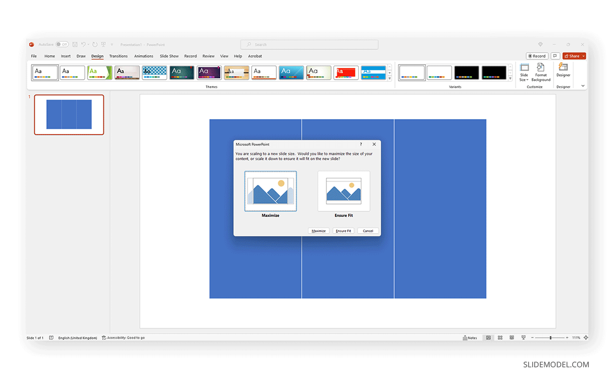 Content layout options maximize vs ensure fit