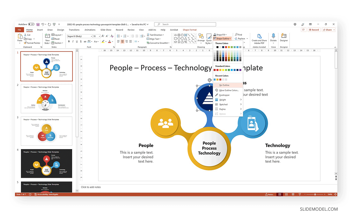 Shape Outline with no outline in PowerPoint