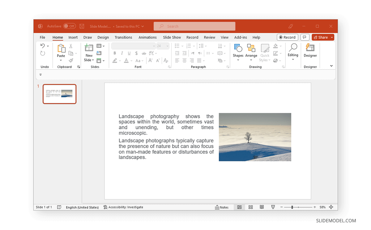 Text aligned to an image in PowerPoint
