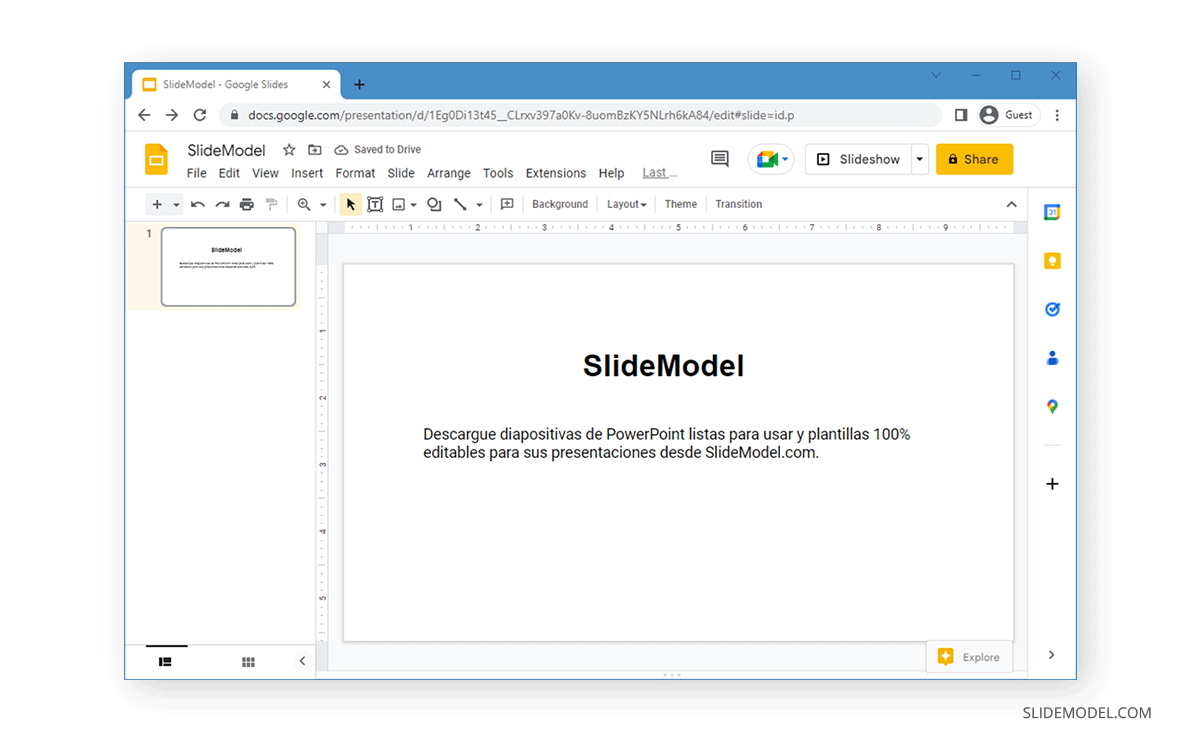 Final translated text in Google Slides