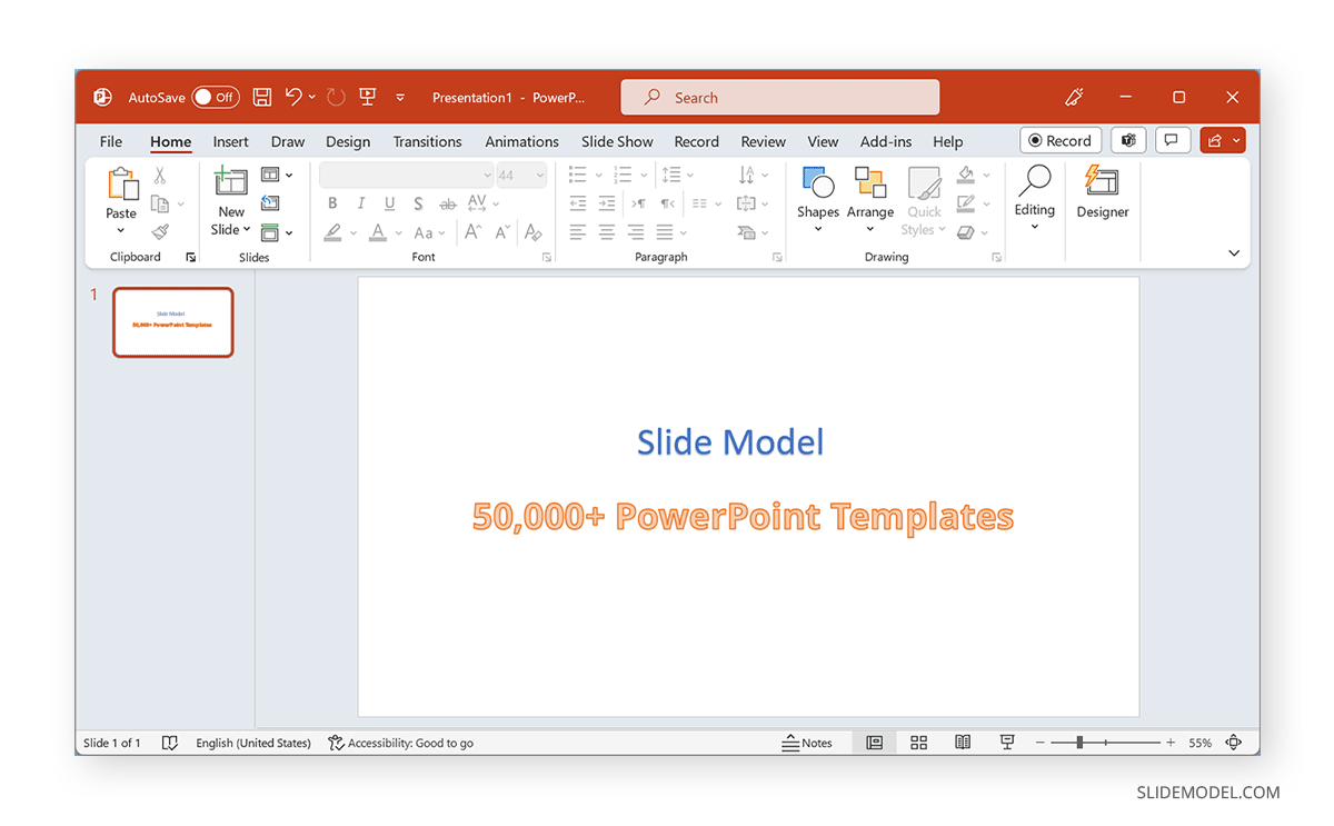 Final result WordArt in PowerPoint
