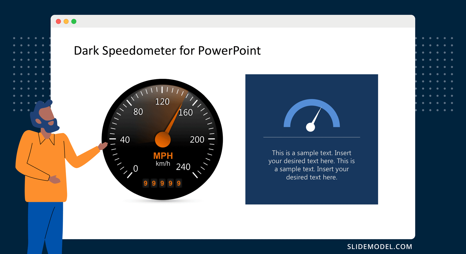 Speedometer free PowerPoint dashboard design for presentations
