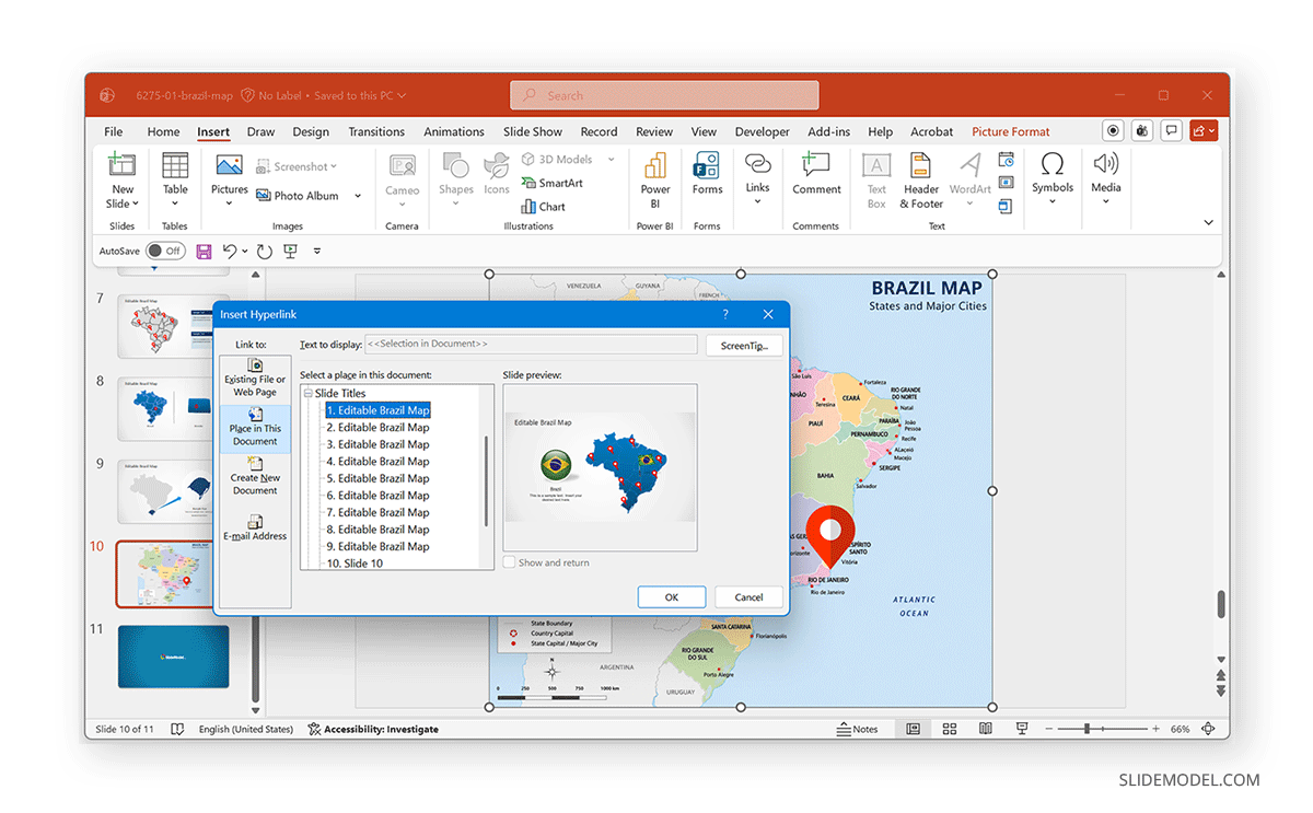 How to add links to an interactive PowerPoint map slide